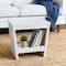 Hello Honey® 18" Modern Slatted Solid Wood Stool With Storage Shelf